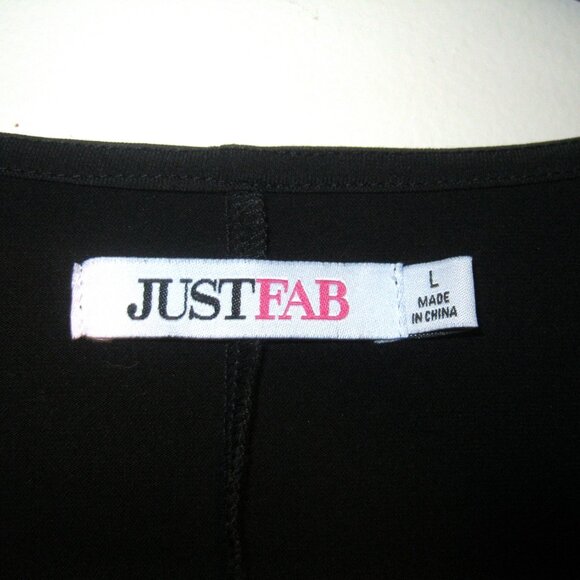 Just Fab Ladies Coctail Dress Size L Black Polyester & Spandex - Picture 3 of 6